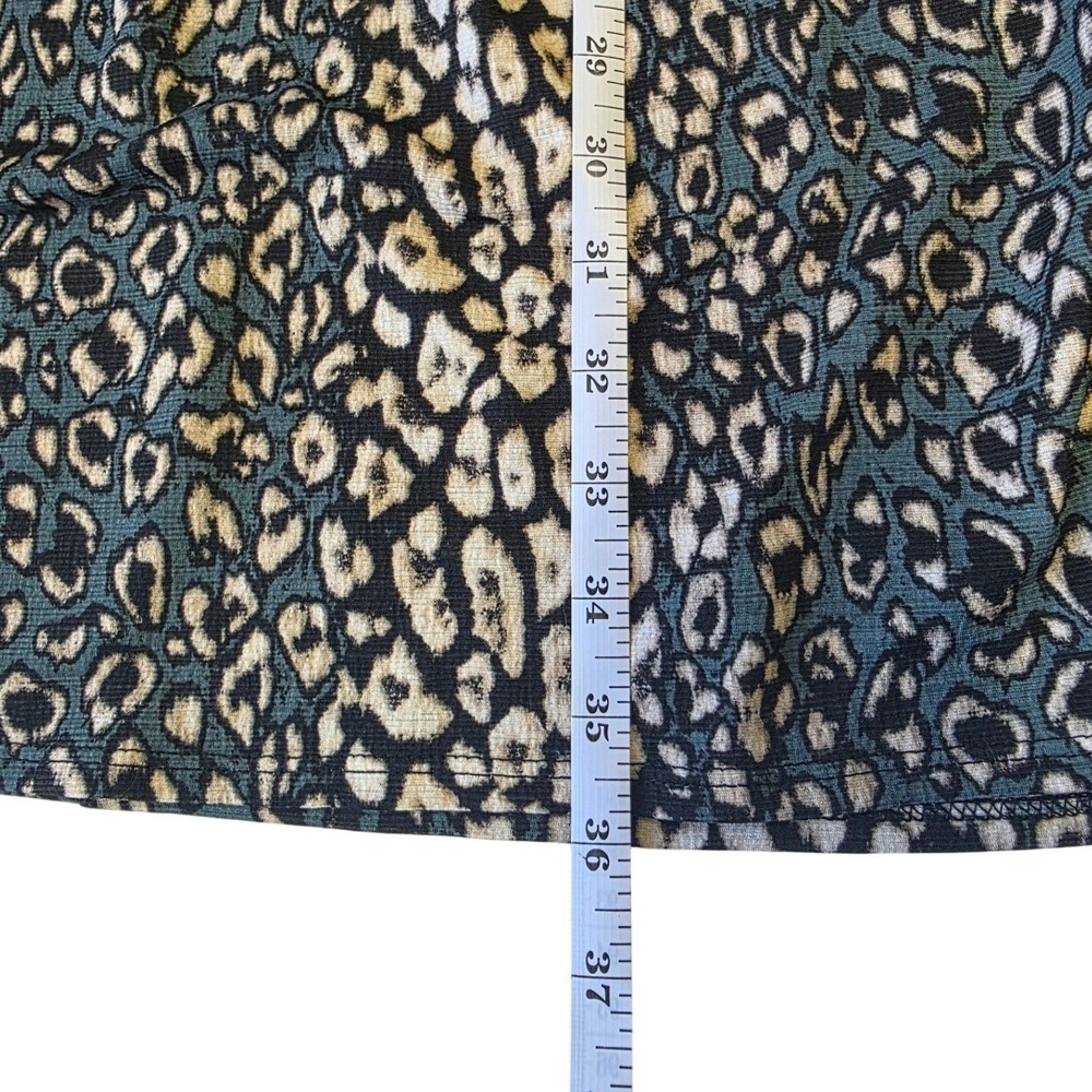 Zara Leopard Print Babydoll Mini Dress Teal Black Mob Wife Womens Size S - Picture 7 of 8